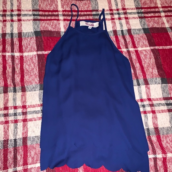 Navy scalloped tank - Picture 2 of 3